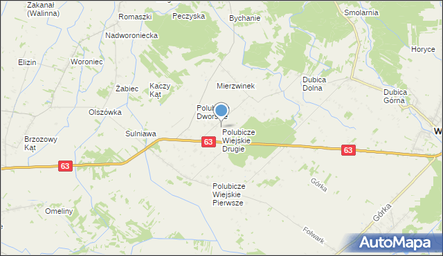 mapa Polubicze Wiejskie Drugie, Polubicze Wiejskie Drugie na mapie Targeo